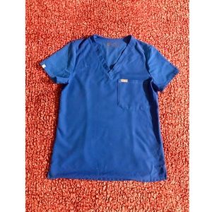 FIGS Royal Blue XS Catarina 1-Pocket Scrub Top